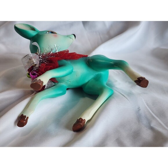 Hobby Lobby Retro Teal Turquoise Christmas Reindeer Deer Figurine  Vintage Look - Picture 7 of 9